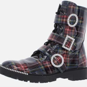 Jessica Simpson faux leather plaid boots